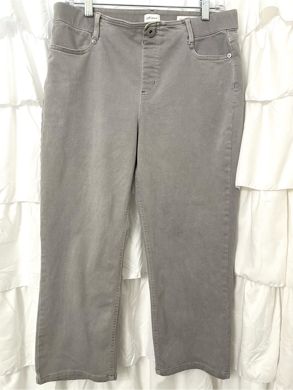 J. Jill High-Rise Cropped Jean Pants in Light Gray